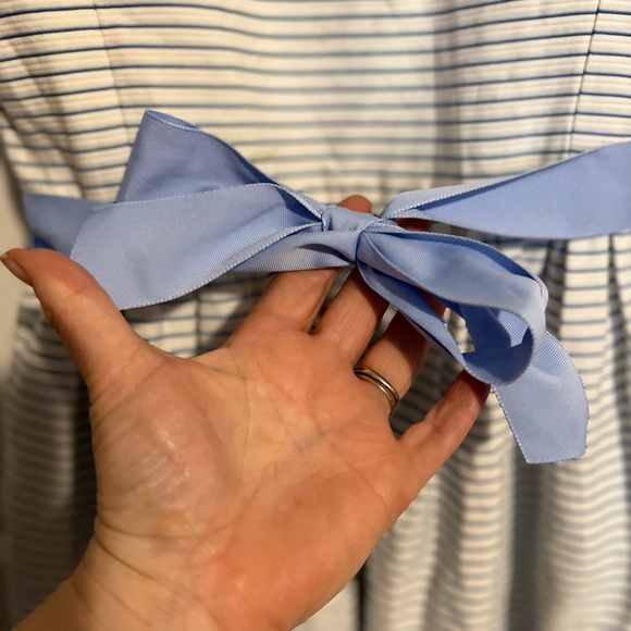 Ralph Lauren POLO GIRLS 100% COTTON LIGHT BLUE/WHITE SASH DRESS size 14 - Picture 5 of 5